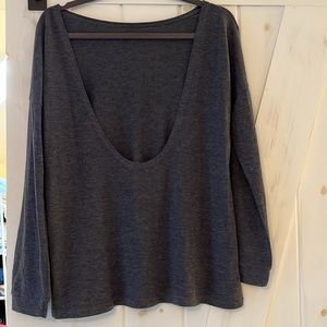 Afternoon Daydream Dark Heather Blue Backless Sweater
